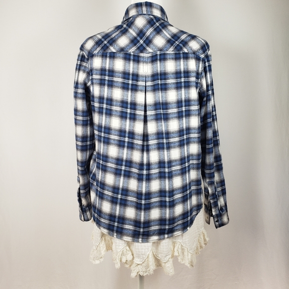 UO- BDG Lace Petticoat Flannel Shirt - Picture 5 of 8